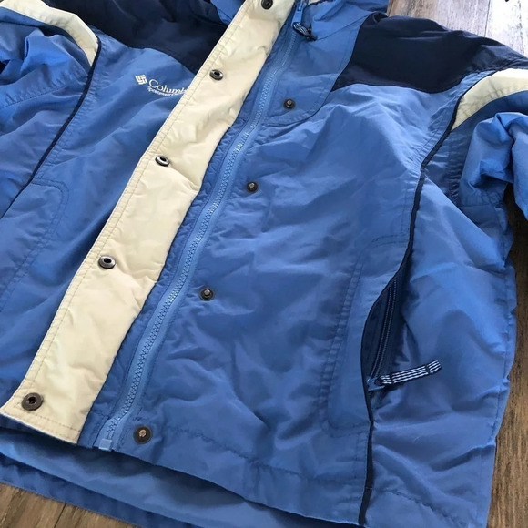 Columbia Kids 10/12 Bugaboo Windbreaker Jacket Parka Coat Blue Nylon Camping - Picture 4 of 10